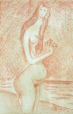 Кропивницкий Евгений Леонидович. Обнаженная с цветами